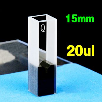 Quartz 10mm Ultra-Micro Cuvette, 20ul, Standard 80, Two-way Light, PTFE Cap, 1pc/ea, C102CS79