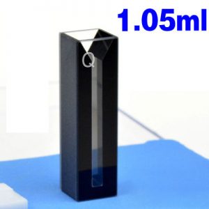 Quartz 10mm Micro Volume Cuvette, 1.05 ml, Standard 80, Two-Way Light, PTFE Cap, 1pc/ea, C102CS84