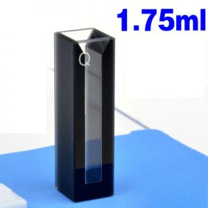Quartz 10mm Micro Volume Cuvette, 1.75 ml, Standard 80, Two-Way Light, PTFE Cap, 1pc/ea, C102CS88