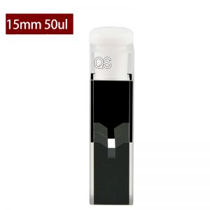 Quartz 10mm Cuvette With Stopper For Ultra-Micro Volume, 50 µl, Standard 80, Two-Way Light, Stopper, 1pc/ea, C102SD