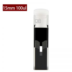 Quartz 10mm Cuvette With Stopper For Ultra-Micro Volume, 100 µl, Standard 80, Two-Way Light, Stopper, 1pc/ea, C102SD1