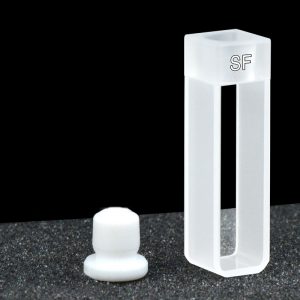 Quartz 10mm Stoppered Cuvette, 3.5ml, Molded 83, Two-Way Light, PTFE Stopper, 1pc/ea, C102SE