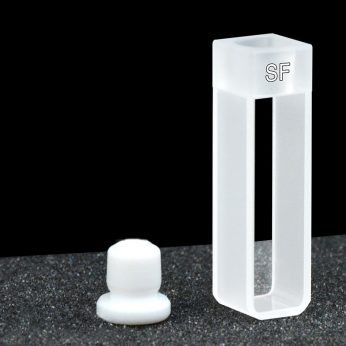 Quartz 10mm Fluorescence Cuvette, 3.5ml, Molded 83, Two-way Light, Stopper, 1pc/ea, C102SE