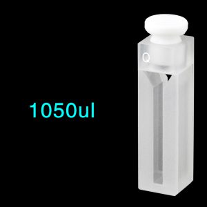 Quartz 10mm Micro Volume Cuvette, 1.05 ml, Sintered 83, Two-Way Light, Stopper Cap, 1pc/ea, C102SE5