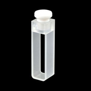 Quartz 10mm Stoppered Cuvette, 3.5ml, Sintered 83, Two-Way Light, PTFE Stopper, 1pc/ea, C102SQR
