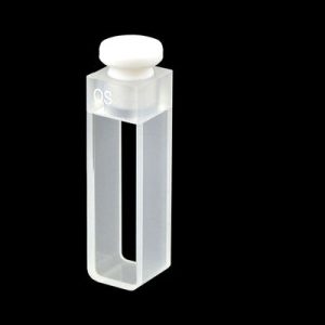 Quartz 10mm Stoppered Cuvette, 3.5ml, Sintered 83, Two-Way Light, PTFE Stopper, 1pc/ea, C102SR