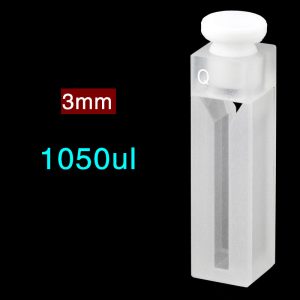 Quartz 10mm Micro Volume Cuvette, 1.05 ml, Sintered 83, Two-Way Light, Stopper Cap, 1pc/ea, C102SR12