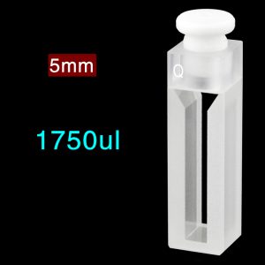 Quartz 10mm Micro Volume Cuvette, 1.75 ml, Sintered 83, Two-Way Light, Stopper Cap, 1pc/ea, C102SR18