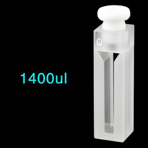Quartz 10mm Micro Volume Cuvette, 1.4 ml, Sintered 83, Two-Way Light, Stopper Cap, 1pc/ea, C102SR20