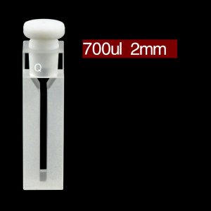 Quartz 10mm Micro Volume Cuvette, 0.7 ml, Sintered 83, Two-Way Light, Stopper Cap, 1pc/ea, C102SR22