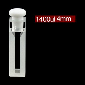 Quartz 10mm Micro Volume Cuvette, 1.4 ml, Sintered 83, Two-Way Light, Stopper Cap, 1pc/ea, C102SR24