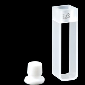 Quartz 10mm Stoppered Cuvette, 3.5ml, Sintered 83, Two-Way Light, PTFE Stopper, 1pc/ea, C102SR25