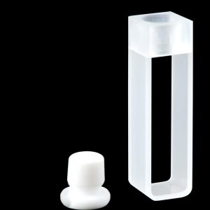 Quartz 10mm Stoppered Cuvette, 3.5 ml, Sintered 83, Two-Way Light, PTFE Stopper, 1 pc/ea, C102SR29