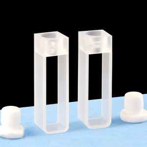 Quartz 10mm Stoppered Cuvette, 3.5 ml, Sintered 83, Two-Way Light, PTFE Stopper, Pack of Two, C102SR30