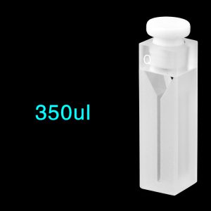 Quartz 10mm Micro Volume Cuvette, 0.35 ml, Sintered 83, Two-Way Light, Stopper Cap, 1pc/ea, C102SR31