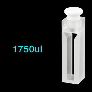 Quartz 10mm Micro Volume Cuvette, 1.75 ml, Sintered 83, Two-Way Light, Stopper Cap, 1pc/ea, C102SR33
