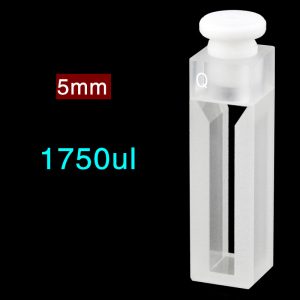 Quartz 10mm Micro Volume Cuvette, 1.75 ml, Sintered 83, Two-Way Light, Stopper Cap, 1pc/ea, C102SR7