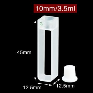 Glass 10mm Glass Cuvette, 3.5ml, Standard 80, Two-way Light, Stopper, 1pc/ea, C102SS13