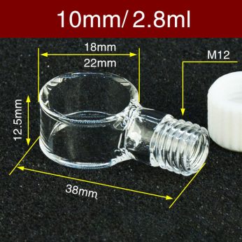 Quartz 10mm Stoppered Cylindrical Cuvette, 2.8ml, Standard 80, Two-way Light, Stopper, 1pc/ea, C102SS14