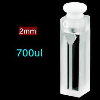 Quartz 10mm Capped Micro Cuvette , 700ul, Standard 80, Two-way Light, Stopper, 1pc/ea, C102SS25