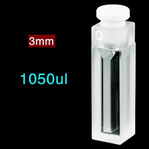 Quartz 10mm Micro Volume Cuvette, 1.05 ml, Sintered 83, Two-Way Light, Stopper Cap, 1pc/ea, C102SR15