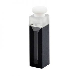 Quartz 10mm Micro Volume Cuvette, 1.05 ml, Standard 80, Two-Way Light, Stopper Cap, 1pc/ea, C102SS33