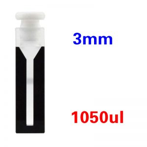 Quartz 10mm Micro Volume Cuvette, 1.05 ml, Standard 80, Two-Way Light, Stopper Cap, 1pc/ea, C102SS42