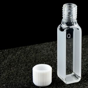 Quartz 10mm Screw-Cap Cuvette, 3.5ml, Molded 83, Two-way Light, Screw Cap, 1pc/ea, C102TE2