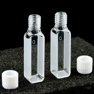 Quartz 10mm Screw-Cap Cuvette, 3.5ml, Molded 83, Two-way Light, Screw Cap, Pack of Two, C102TE4