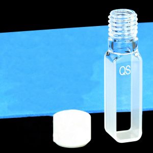 Quartz 10mm Large Screw-Cap Cuvette, 3.5ml, Molded 0.01, Two-way Light, Screw Cap, 1pc/ea, C102TF2