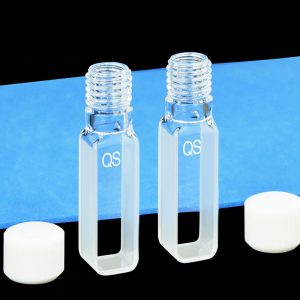 Quartz 10mm Large Screw-Cap Cuvette, 3.5ml, Molded 0.01, Two-way Light, Screw Cap, Pack of Two, C102TF4