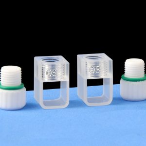 Quartz 10mm Inner Threaded Cuvette, 1.2ml, Sintered 83, Two-way Light, Screw Cap, Pack of Two, C102TR1