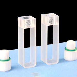 Quartz 10mm Screw-Cap Cuvette, 3.5ml, Sintered 83, Two-way Light, Screw Cap, Pack of Two, C102TR7