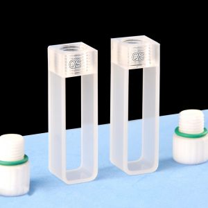 Quartz 10mm Screw-Cap Cuvette, 3.5ml, Sintered 83, Two-Way Light, Screw Cap, Pack of Two, C102TR9