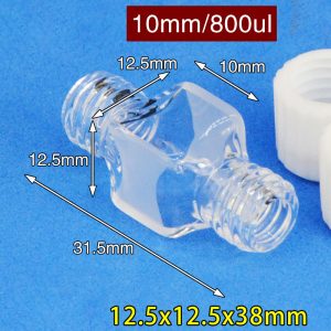 Quartz 10mm, Two-Way Light, Threaded Airtight Flow Cuvette, 800 ul, Molded 83, C102TS2
