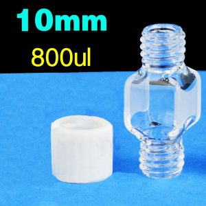 Quartz 10mm Screw-Cap Cuvette, 800ul, Molded 83, Two-way Light, Screw Cap, 1pc/ea, C102TS3