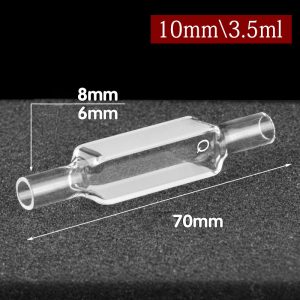 Quartz 10mm, Two-Way Light, Flow Cuvette, 8 mmmm OD, 3.5 ml, Molded 83, C102WS12