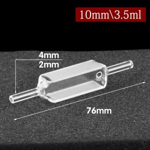 Quartz 10mm, Two-Way Light, Flow Cuvette, 4 mmmm OD, 3.5 ml, Molded 83, C102WS13