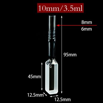 Quartz 10mm Long-Neck Cuvette With
 Transition Section, 3.5ml, Standard 80, Two-way Light,  1pc/ea, C102WS2