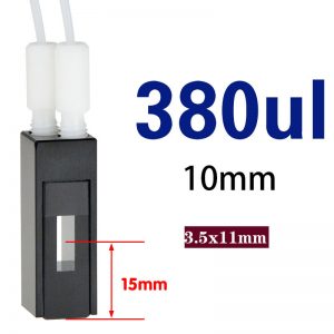 Quartz 10mm, Two-Way Light, Flow Cuvette, 380 ul, Standard 80, C102WS4