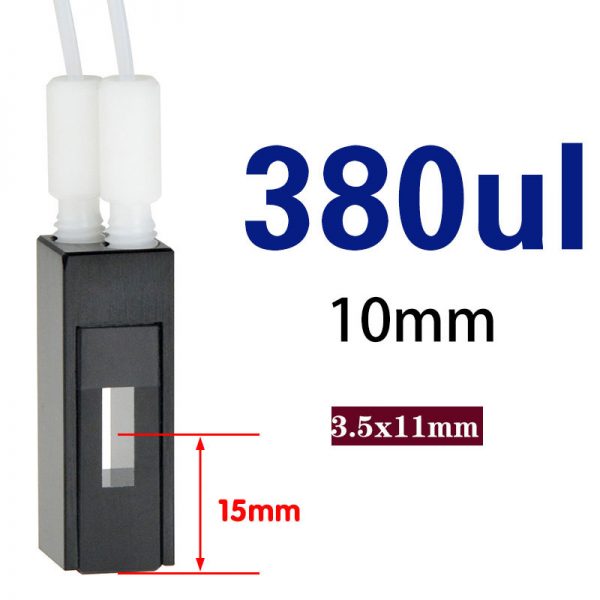 C102WS4 10mm Flow Cuvette 380ul Two way Light 1pc ea