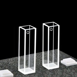 Quartz 10mm Standard Cuvette, 3.5ml, Sintered 80, Four-Way Light, PTFE Cap, Pack of Two, C104CA