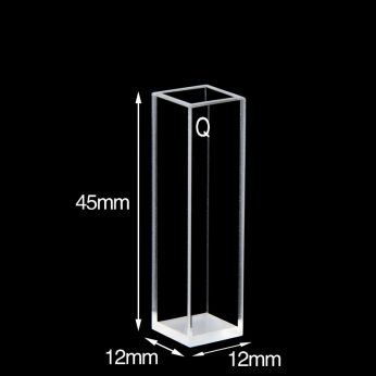 Quartz 10mm Cuvette Particle 
Size Sample Cell, 3.5ml, Sintered 80, Four-Way Light, PTFE Cap, 1pc/ea, C104CA6