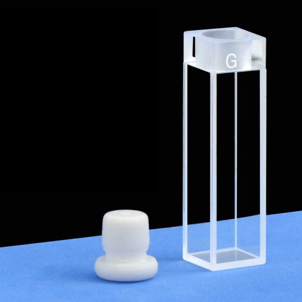 C104CA8 10mm Stopper Glass Cuvette Sample Cell 3.5ml Four Way Light PTFE Cap 1pc ea