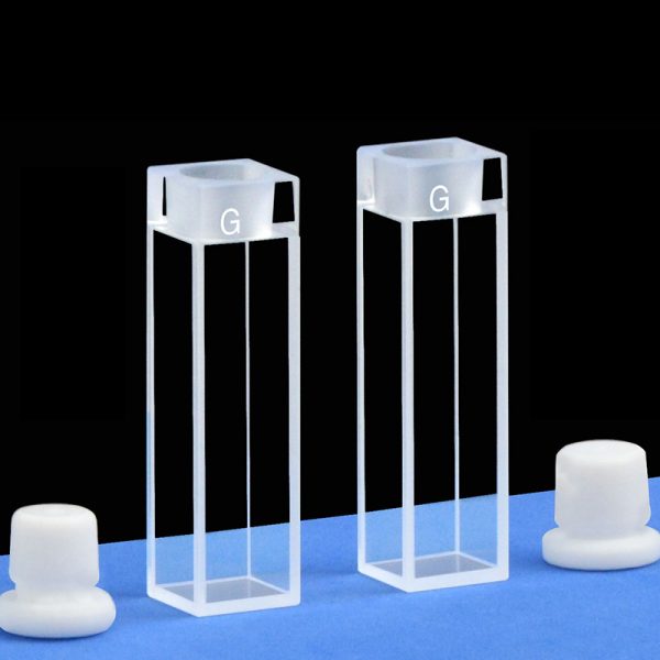 C104CA9 10mm Stopper Glass Cuvette Sample Cell 3.5ml Four Way Light PTFE Cap Pack of Two
