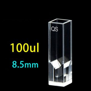 Quartz 10mm Ultra-Micro Cuvette, 100 µl, Standard 80, Four-Way Light, PTFE Cap, 1pc/ea, C104CD11