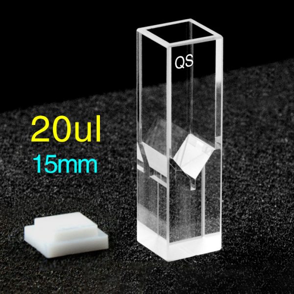 C104CD13 10mm Ultra Micro Cuvette 20ul Four Way Light PTFE Cap 1pc ea