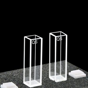 Quartz 10mm Standard Cuvette, 3.5ml, Molded 83, Four-Way Light, PTFE Cap, Pack of Two, C104CE