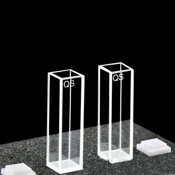 Quartz 10mm Standard Cuvette, 3.5ml, Molded 83, Four-Way Light, PTFE Cap, Pack of Two, C104CE