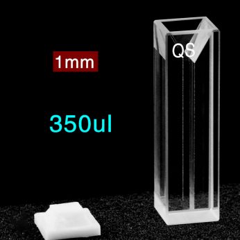 Quartz 10mm Fluorescence Micro Cuvette, 350ul, Molded 83, Four-Way Light, PTFE Cap, 1pc/ea, C104CE13